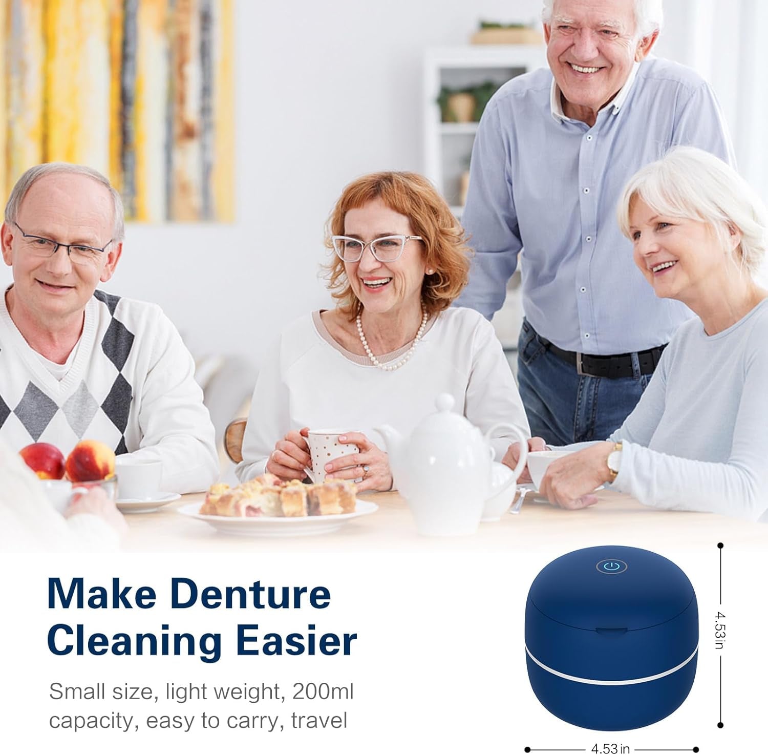 ® Dental Ultrasonic Retainer Cleaner(With Heating Clean) for Retainer,Dentures, Mouth Guard,Aligner,Toothbrush Head,Ultrasonic Retainer Cleaner Machine for All Jewelry